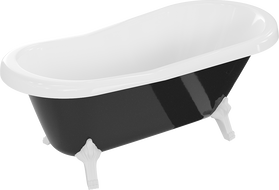 Mexen Retro vasca da bagno freestanding 150 x 73 cm, bianca/nera, gambe bianche - 53251507375-20