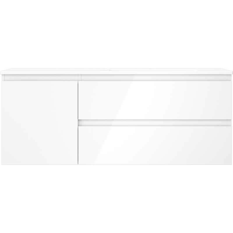 Mexen Orio bathroom cabinet 120 cm with Otis sink right, 2S, 1D, white gloss - 91A13-12047-3-BBFFF00-W18P00