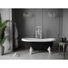 Mexen Retro freestanding bath 150 x 73 cm, white/black, white legs - 53251507375-20