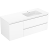Mexen Orio Badezimmer-Schrank 120 cm mit Waschbecken Otis rechts, 2S, 1D, weiß matt - 91A13-12047-3-BBFFF01-W18P01