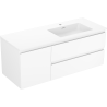Mexen Orio Badezimmerschrank 120 cm mit Waschbecken Otis rechts, 2S, 1T, weiß matt - 91A13-12047-3-BBFFF01-W18P01