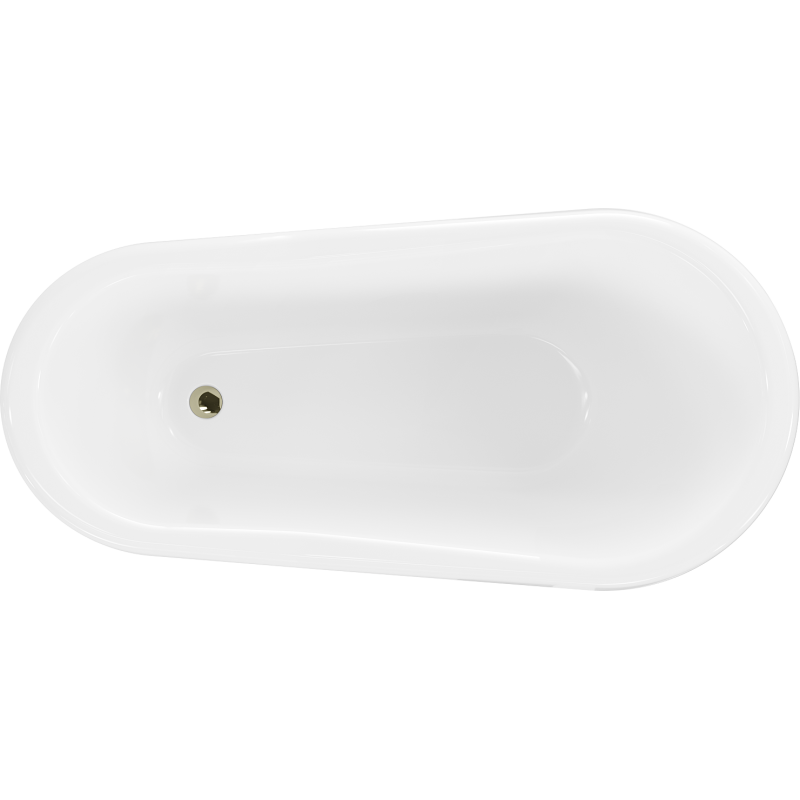 Mexen Retro bañera exenta 150 x 73 cm, blanca/negra, patas doradas - 53251507375-50
