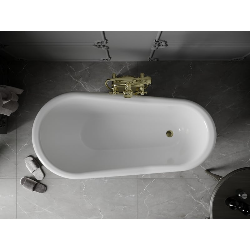 Mexen Retro freestanding bathtub 150 x 73 cm, white/black, gold legs - 53251507375-50