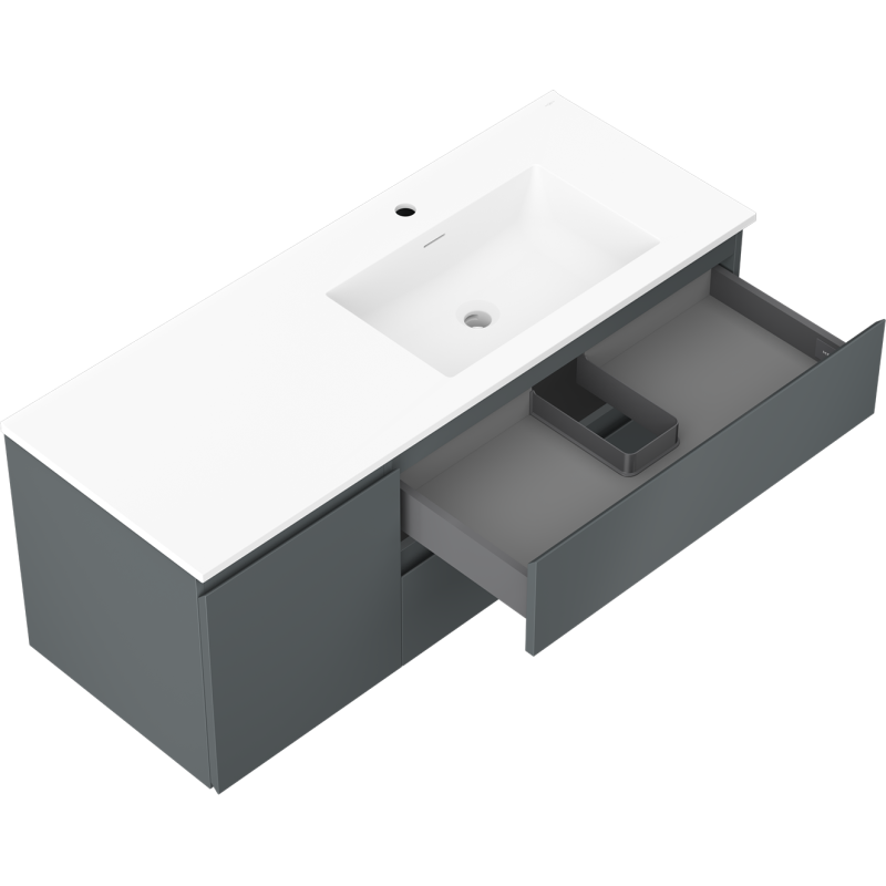 Mexen Orio mobile da bagno 120 cm con lavabo Otis destro, 2S, 1D, grafite opaco/bianco opaco - 91A13-12047-3-BBFFF66-W18P01