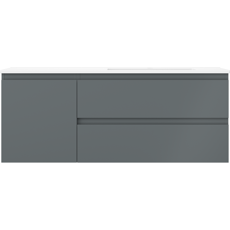 Mexen Orio armario de baño 120 cm con lavabo Otis derecho, 2S, 1D, grafito mate/blanco mate - 91A13-12047-3-BBFFF66-W18P01