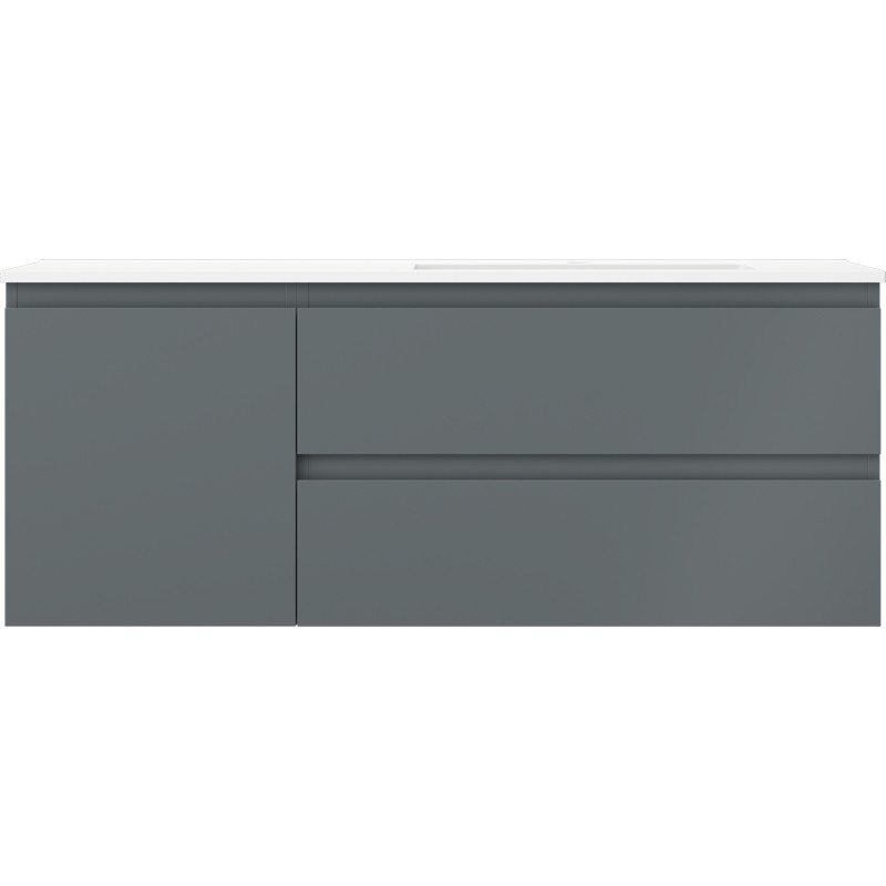 Mexen Orio armoire de salle de bain 120 cm avec lavabo Otis droit, 2S, 1D, graphite mat/blanc mat - 91A13-12047-3-BBFFF66-W18P01