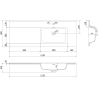 Mexen Orio Badezimmer-Schrank 120 cm mit Waschbecken Otis rechts, 2S, 1D, weiß matt - 91A13-12047-3-BBFFF01-W18P01