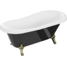 Mexen Retro freestanding bath 150 x 73 cm, white/black, gold legs - 53251507375-50