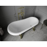 Mexen Retro baignoire autoportante 150 x 73 cm, blanche/noire, pieds dorés - 53251507375-50