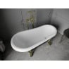 Mexen Retro freistehende Badewanne 150 x 73 cm, weiß/schwarz, goldene Füße - 53251507375-50