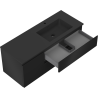 Mexen Orio Badezimmerschrank 120 cm mit Waschbecken Otis rechts, 2S, 1D, schwarz matt - 91A13-12047-3-BBFFF71-W18P71