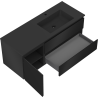 Mexen Orio Badezimmerschrank 120 cm mit Waschbecken Otis rechts, 2S, 1D, schwarz matt - 91A13-12047-3-BBFFF71-W18P71