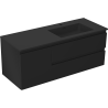Mexen Orio Badezimmerschrank 120 cm mit Waschbecken Otis rechts, 2S, 1D, schwarz matt - 91A13-12047-3-BBFFF71-W18P71