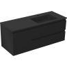 Mexen Orio Badezimmerschrank 120 cm mit Waschbecken Otis rechts, 2S, 1T, schwarz matt - 91A13-12047-3-BBFFF71-W18P71
