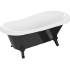 Mexen Retro bañera exenta 150 x 73 cm, blanco/negro, patas negras - 53251507375-70