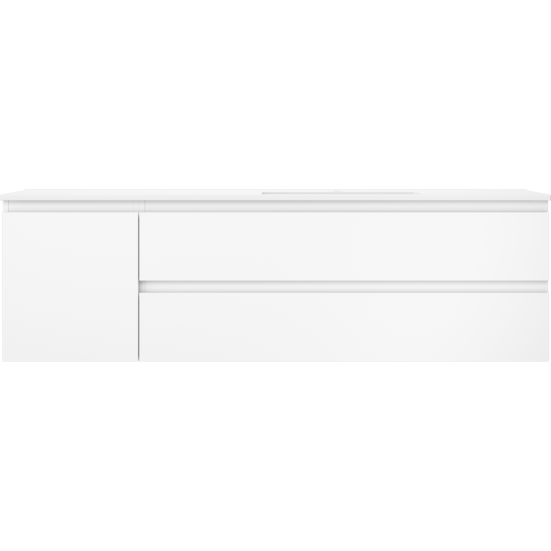 Mexen Orio armario de baño 160 cm con lavabo Otis derecho, 2S, 1D, blanco mate - 91A13-16047-3-BBFFF01-W18P01