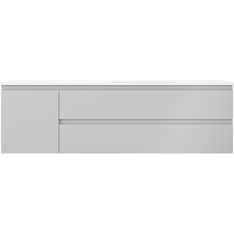 Mexen Orio Badschrank 160 cm mit Waschbecken Otis rechts, 2S, 1D, grau matt/weiß matt - 91A13-16047-3-BBFFF62-W18P01