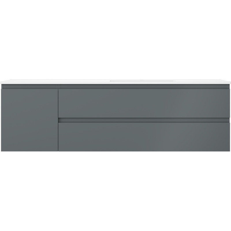 Mexen Orio Badschrank 160 cm mit Waschbecken Otis rechts, 2S, 1D, grafit matt/weiß matt - 91A13-16047-3-BBFFF66-W18P01