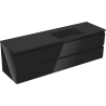 Mexen Orio bathroom cabinet 160 cm with Otis right basin, 2S, 1D, black gloss/black matte - 91A13-16047-3-BBFFF70-W18P71