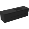 Mexen Orio gabinete de baño 160 cm con lavabo Otis derecho, 2S, 1D, negro mate - 91A13-16047-3-BBFFF71-W18P71