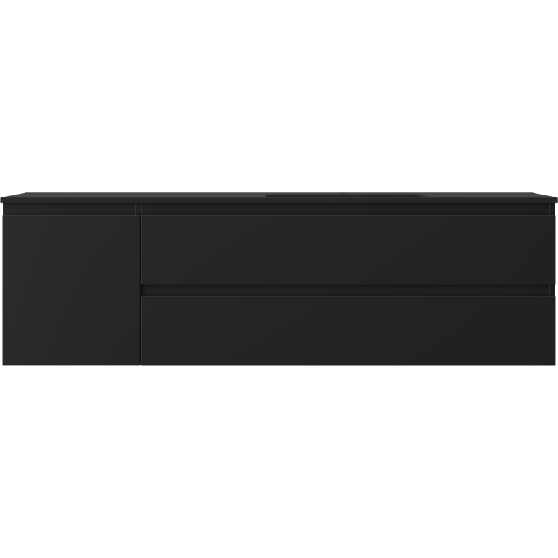 Mexen Orio armário de casa de banho 160 cm com lavatório Otis direito, 2S, 1D, preto mate - 91A13-16047-3-BBFFF71-W18P71