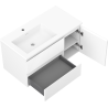 Mexen Rivel Badezimmerschrank 90 cm mit linkem Waschbecken Otis, 2S, 1D, gerillt, weiß matt - 91A23-09047-3-BBFFF01-W18L01