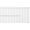 Mexen Rivel Badezimmerschrank 90 cm mit linkem Waschbecken Otis, 2S, 1D, gerillt, weiß matt - 91A23-09047-3-BBFFF01-W18L01