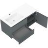 Mexen Rivel armário de casa de banho 100 cm com lavatório Otis esquerdo, 2S, 1D, canelado, grafite/branco mate