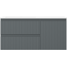 Mexen Rivel badkamerkast 100 cm met wastafel Otis links, 2S, 1D, geribbeld, grafiet/wit mat - 91A23-10047-3-BBFFF66-W18L01