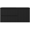 Mexen Rivel Badezimmerschrank 100 cm mit Waschbecken Otis links, 2S, 1T, geriffelt, schwarz matt - 91A23-10047-3-BBFFF71-W18L71