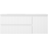 Mexen Rivel Badezimmerschrank 120 cm mit Waschbecken Otis links, 2S, 1T, geriffelt, weiß matt - 91A23-12047-3-BBFFF01-W18L01