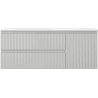Mexen Rivel bathroom cabinet 120 cm with Otis sink left, 2S, 1D, ribbed, gray matte/white matte - 91A23-12047-3-BBFFF62-W18L01