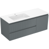 Mexen Rivel badkamerkast 120 cm met wastafel Otis links, 2S, 1D, gegolfd, grafiet/wit mat - 91A23-12047-3-BBFFF66-W18L01