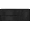 Mexen Rivel 120 cm Bathroom Cabinet with Otis Left Sink, 2 Drawers, 1 Door, Fluted, Black Matte - 91A23-12047-3-BBFFF71-W18L71