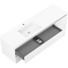 Mexen Rivel 160 cm bathroom cabinet with left Otis sink, 2S, 1D, grooved, white matte - 91A23-16047-3-BBFFF01-W18L01