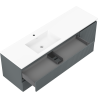 Mexen Rivel mobile bagno 160 cm con lavabo Otis sinistro, 2S, 1D, scanalato, grafite/bianco opaco - 91A23-16047-3-BBFFF66-W18L01