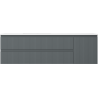 Mexen Rivel badkamerkast 160 cm met wastafel Otis links, 2S, 1D, geribbeld, grafiet/wit mat - 91A23-16047-3-BBFFF66-W18L01