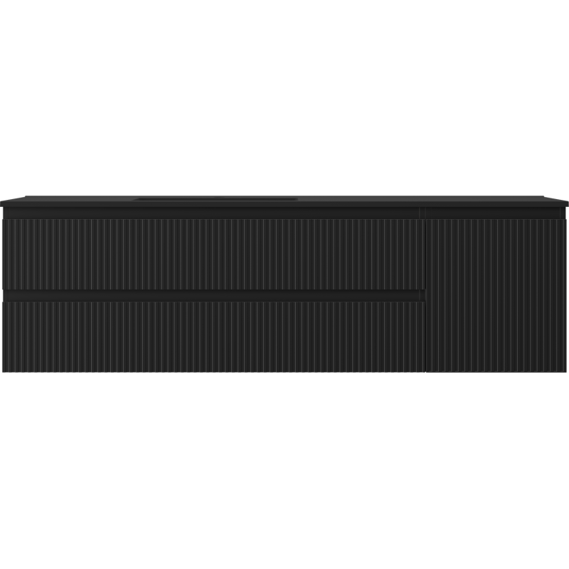 Mexen Rivel ντουλάπι μπάνιου 160 cm με νιπτήρα Otis αριστερό, 2S, 1D, αυλακωμένο,