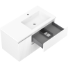 Mexen Rivel meuble de salle de bain 90 cm avec lavabo Otis à droite, 2S, 1D, rainuré, blanc mat - 91A23-09047-3-BBFFF01-W18P01