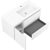 Mexen Rivel meuble de salle de bain 90 cm avec lavabo Otis à droite, 2S, 1D, rainuré, blanc mat - 91A23-09047-3-BBFFF01-W18P01