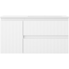Mexen Rivel meuble de salle de bain 90 cm avec lavabo Otis à droite, 2S, 1D, rainuré, blanc mat - 91A23-09047-3-BBFFF01-W18P01