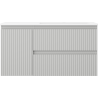 Mexen Rivel badkamerkast 90 cm met wastafel Otis rechts, 2S, 1D, gerild, grijs mat/wit mat - 91A23-09047-3-BBFFF62-W18P01