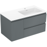 Mexen Rivel badkamerkast 90 cm met wastafel Otis rechts., 2S, 1D, gegroefd, grafiet/wit mat - 91A23-09047-3-BBFFF66-W18P01