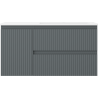 Mexen Rivel badkamerkast 90 cm met wastafel Otis rechts., 2S, 1D, gegroefd, grafiet/wit mat - 91A23-09047-3-BBFFF66-W18P01