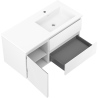 Mexen Rivel Badschrank 100 cm mit rechtem Waschbecken Otis, 2S, 1D, geriffelt, weiß matt - 91A23-10047-3-BBFFF01-W18P01