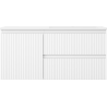 Mexen Rivel bathroom cabinet 100 cm with right sink Otis, 2S, 1D, fluted, white matte - 91A23-10047-3-BBFFF01-W18P01