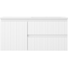 Mexen Rivel meuble de salle de bain 100 cm avec lavabo Otis droit, 2S, 1D, strié, blanc mat - 91A23-10047-3-BBFFF01-W18P01