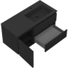 Mexen Rivel meuble de salle de bain 100 cm avec lavabo Otis droit, 2S, 1P, rainuré, noir mat - 91A23-10047-3-BBFFF71-W18P71