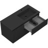 Mexen Rivel armario de baño 100 cm con lavabo Otis derecho, 2S, 1D, acanalado, negro mate - 91A23-10047-3-BBFFF71-W18P71