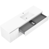 Mexen Rivel meuble de salle de bain 160 cm avec lavabo Otis à droite, 2S, 1D, rainuré, blanc mat - 91A23-16047-3-BBFFF01-W18P01